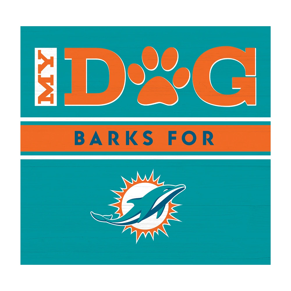 Imperial Miami Dolphins 10" x 10.5" Dog Barks Wall Art