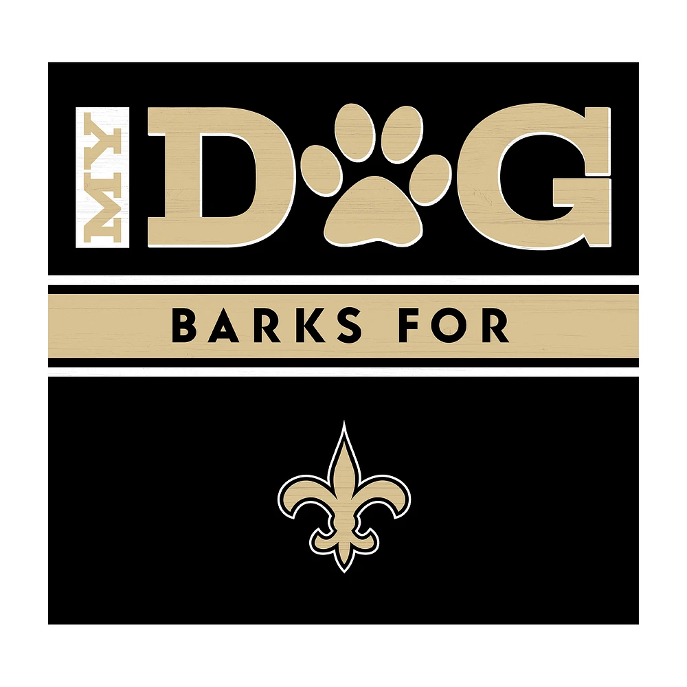 Imperial New Orleans Saints 10" x 10.5" Dog Barks Wall Art
