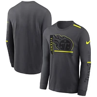 Men's Nike Anthracite Tennessee Titans Volt Performance Long Sleeve T-Shirt