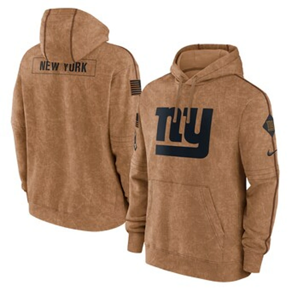 Men's Nike  Brown New York Giants Salute To Service Club Pullover Hoodie