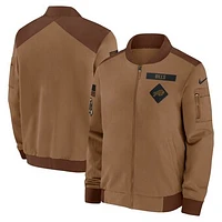 Men's Nike Brown Buffalo Bills Salute To Service Full-Zip Bomber Jacket