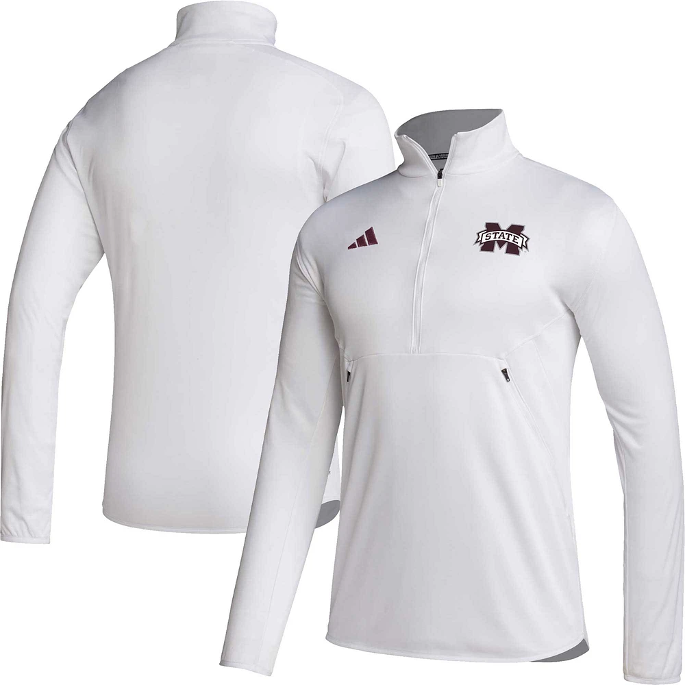 Men's adidas Mississippi State Bulldogs 2023 Sideline AEROREADY Half-Zip Top