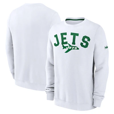 Men's Nike White New York Jets Gridiron Classics Athletic Pullover Sweatshirt