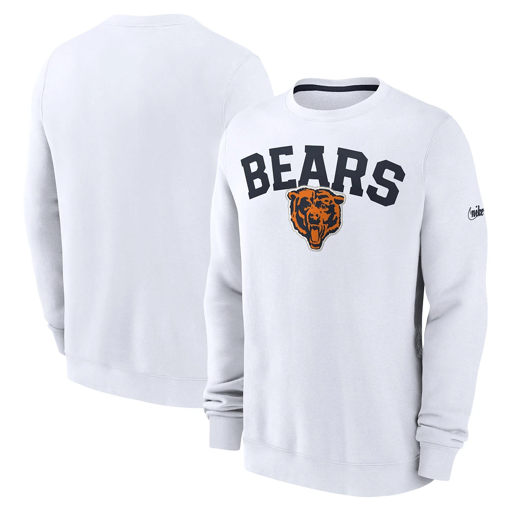 Men's Nike White Chicago Bears Athletic Pullover Sweatshirt