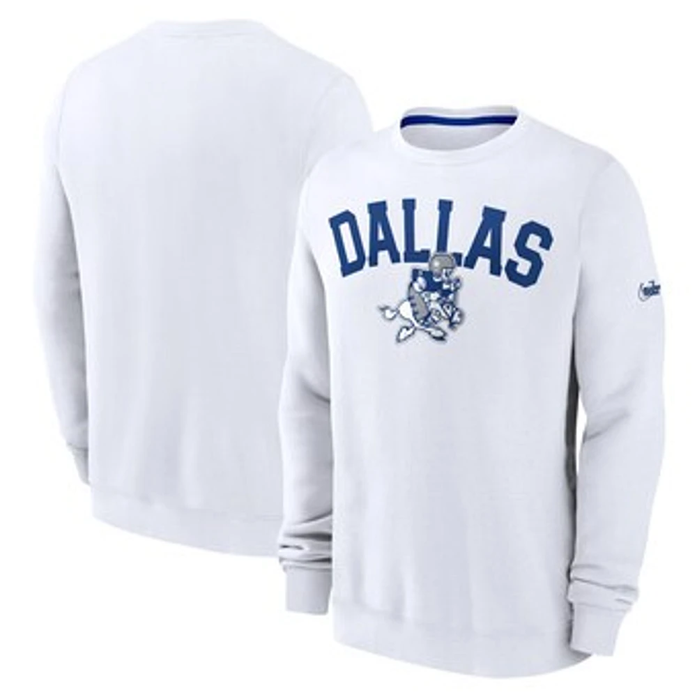 Men's Nike White Dallas Cowboys Gridiron Classics Athletic Pullover Sweatshirt