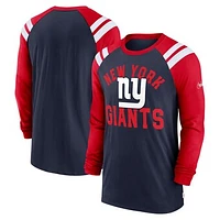 Men's Nike  Navy/Red New York Giants Classic Arc Raglan Tri-Blend Long Sleeve T-Shirt