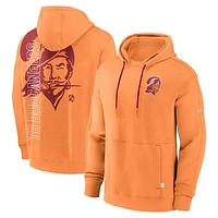 Men's Nike  Orange Tampa Bay Buccaneers Throwback Layered Logo Statement Pullover Hoodie