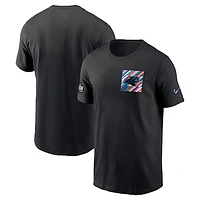 Men's Nike  Black Carolina Panthers Crucial Catch Sideline Tri-Blend T-Shirt