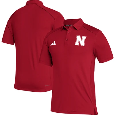 Men's adidas  Scarlet Nebraska Huskers Strategy AEROREADY Polo