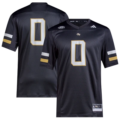 Men's adidas #0 Black Georgia Tech Yellow Jackets  2023 Premier Jersey