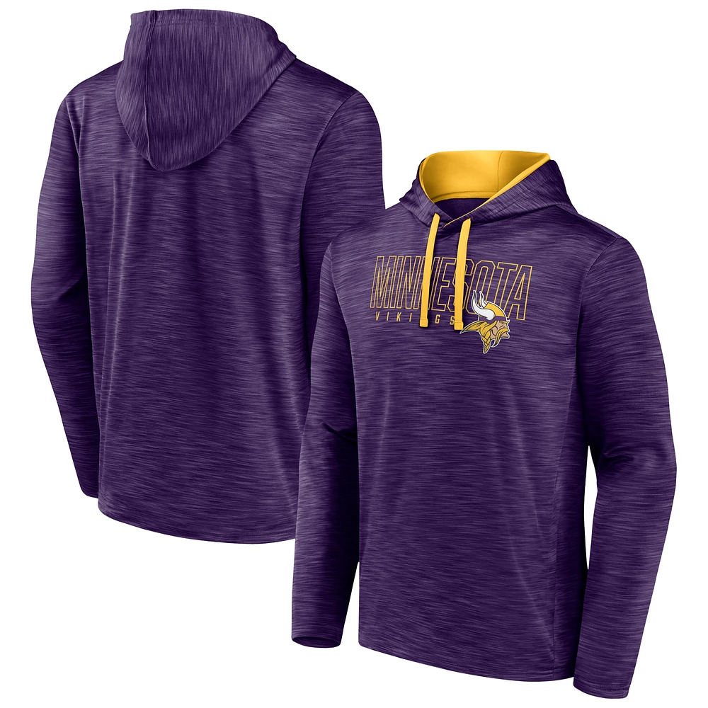 Men's Fanatics Heather Purple Minnesota Vikings Hook and Ladder Pullover Hoodie