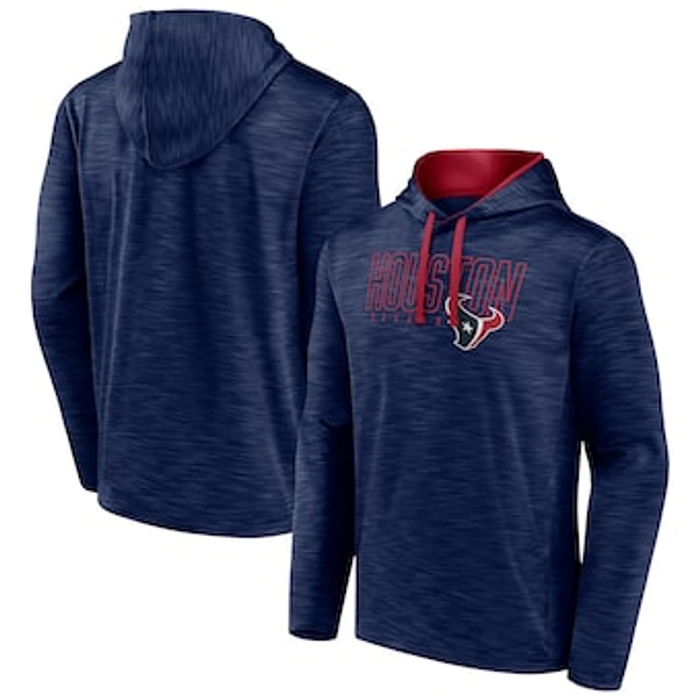 Men's Fanatics Heather Navy Houston Texans Hook and Ladder Pullover Hoodie