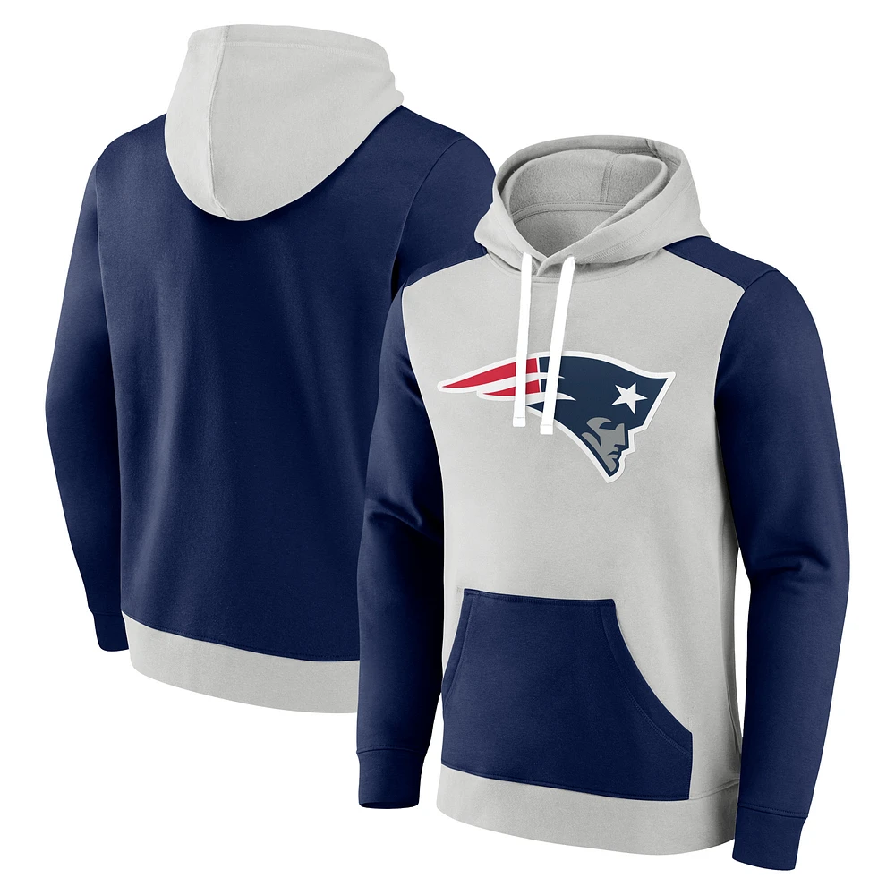 Men's Fanatics White/Navy New England Patriots Primary Arctic Pullover Hoodie