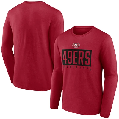 Men's Fanatics Scarlet San Francisco 49ers Stack The Box Long Sleeve T-Shirt