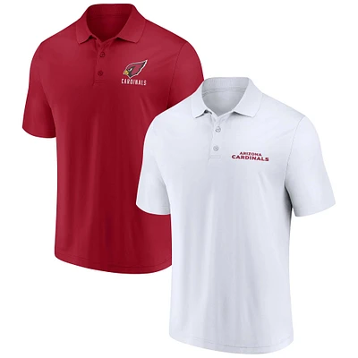 Men's Fanatics White/Cardinal Arizona Cardinals Lockup Two-Pack Polo Set