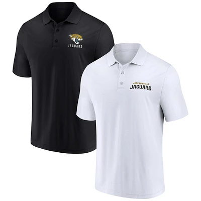 Men's Fanatics White/Black Jacksonville Jaguars Lockup Two-Pack Polo Set