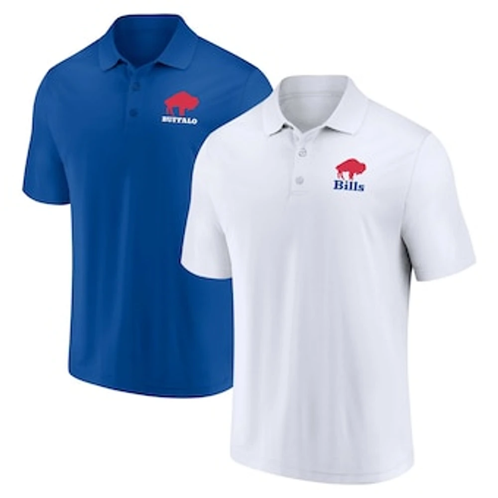 Men's Fanatics White/Royal Buffalo Bills Throwback Two-Pack Polo Set