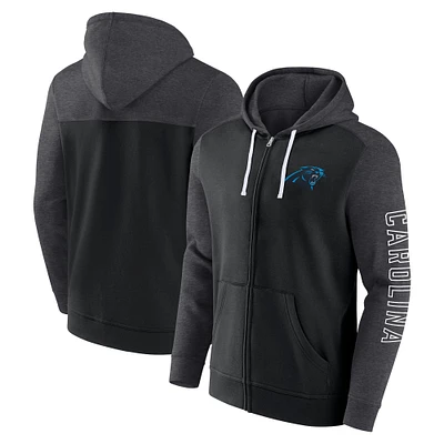 Men's Fanatics  Black Carolina Panthers Offensive Lineup Hoodie Full-Zip Hoodie