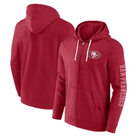 Men's Fanatics  Scarlet San Francisco 49ers Offensive Lineup Hoodie Full-Zip Hoodie