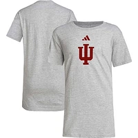 Youth adidas Heather Gray Indiana Hoosiers 2023 Sideline Locker Room Logo Fresh T-Shirt