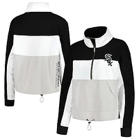 Women's The Wild Collective Black/White Chicago White Sox Colorblock 1/4 Zip Jacket