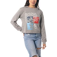 Women's The Wild Collective Gray St. Louis Cardinals Cropped Long Sleeve T-Shirt