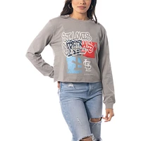 Women's The Wild Collective Gray St. Louis Cardinals Cropped Long Sleeve T-Shirt