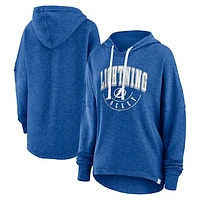 Women's Fanatics Heather Blue Tampa Bay Lightning Lux Lounge Helmet Arch Pullover Hoodie