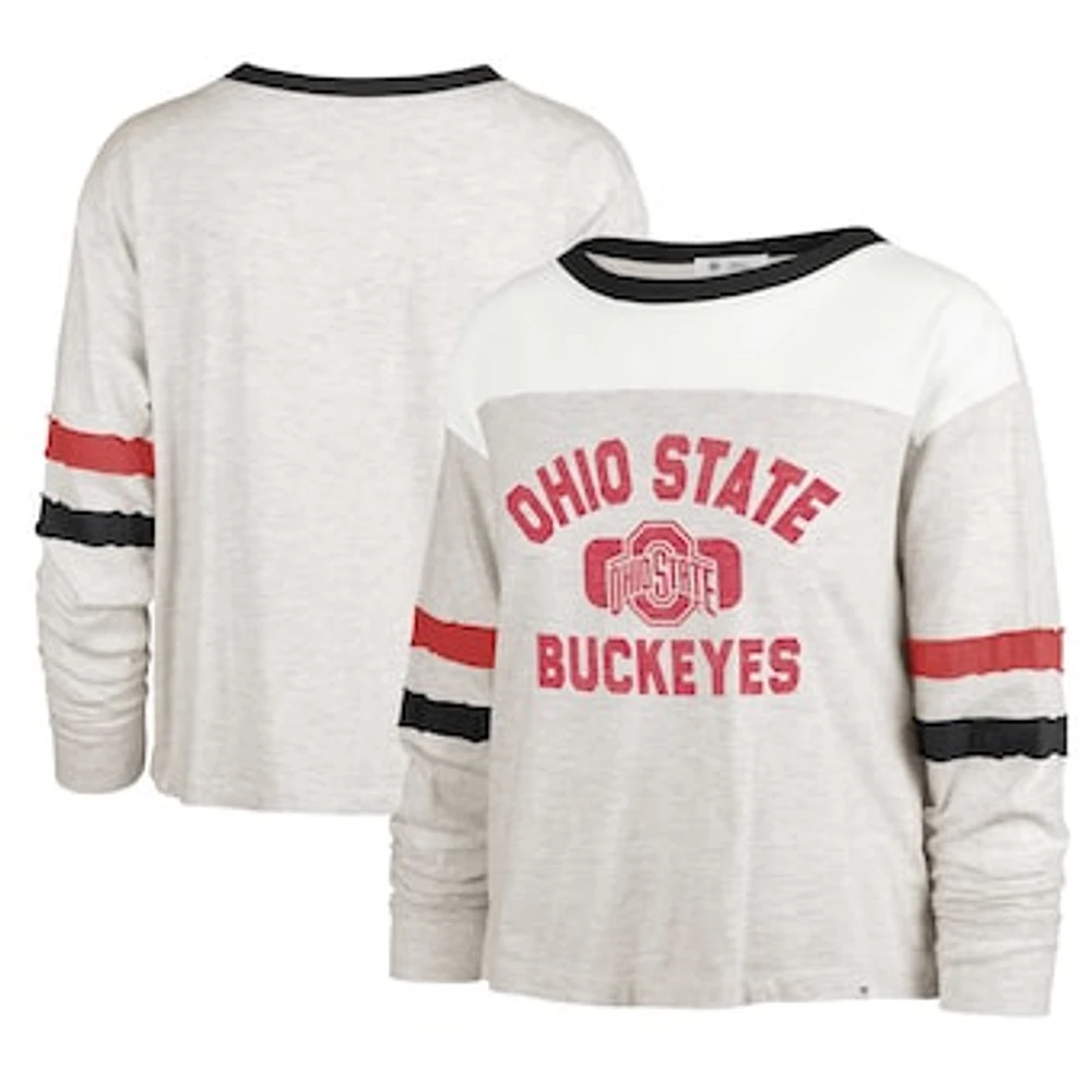 Women's '47 Oatmeal Ohio State Buckeyes All Class Lena Long Sleeve T-Shirt