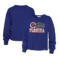 Women's '47 Royal Florida Gators Bottom Line Parkway Long Sleeve High Waist T-Shirt