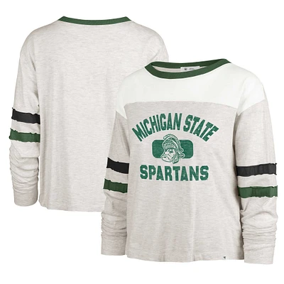 Women's '47 Oatmeal Michigan State Spartans Vault All Class Lena Long Sleeve T-Shirt