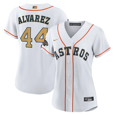 Women's Nike Yordan Alvarez White/Gold Houston Astros 2023 Gold Collection Replica Player Jersey