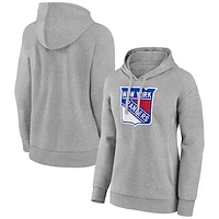 Women's Gray New York Rangers Primary Logo Pullover Hoodie