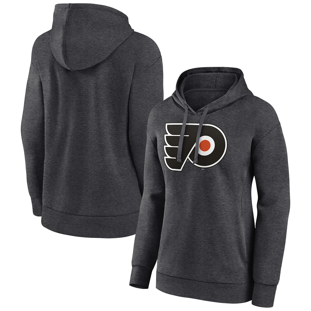 Women's Charcoal Philadelphia Flyers Primary Logo Pullover Hoodie