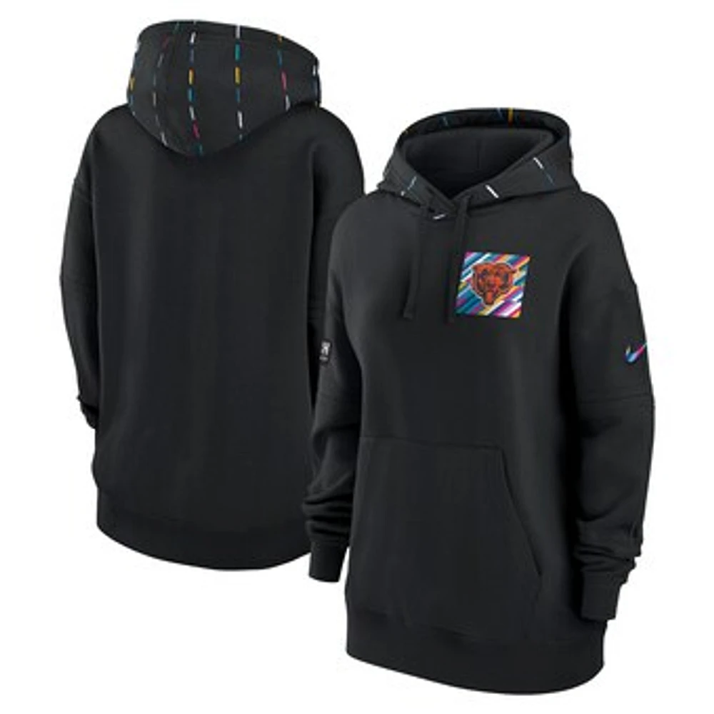 Women's Nike Black Chicago Bears NFL Crucial Catch Club Pullover Hoodie