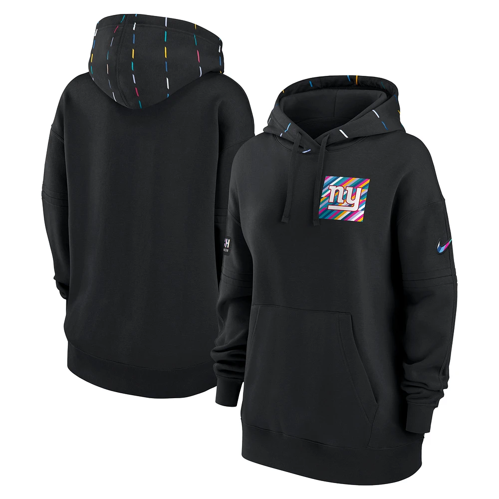 Women's Nike Black New York Giants NFL Crucial Catch Club Pullover Hoodie