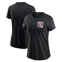 Women's Nike  Black San Francisco 49ers Crucial Catch Sideline Tri-Blend T-Shirt