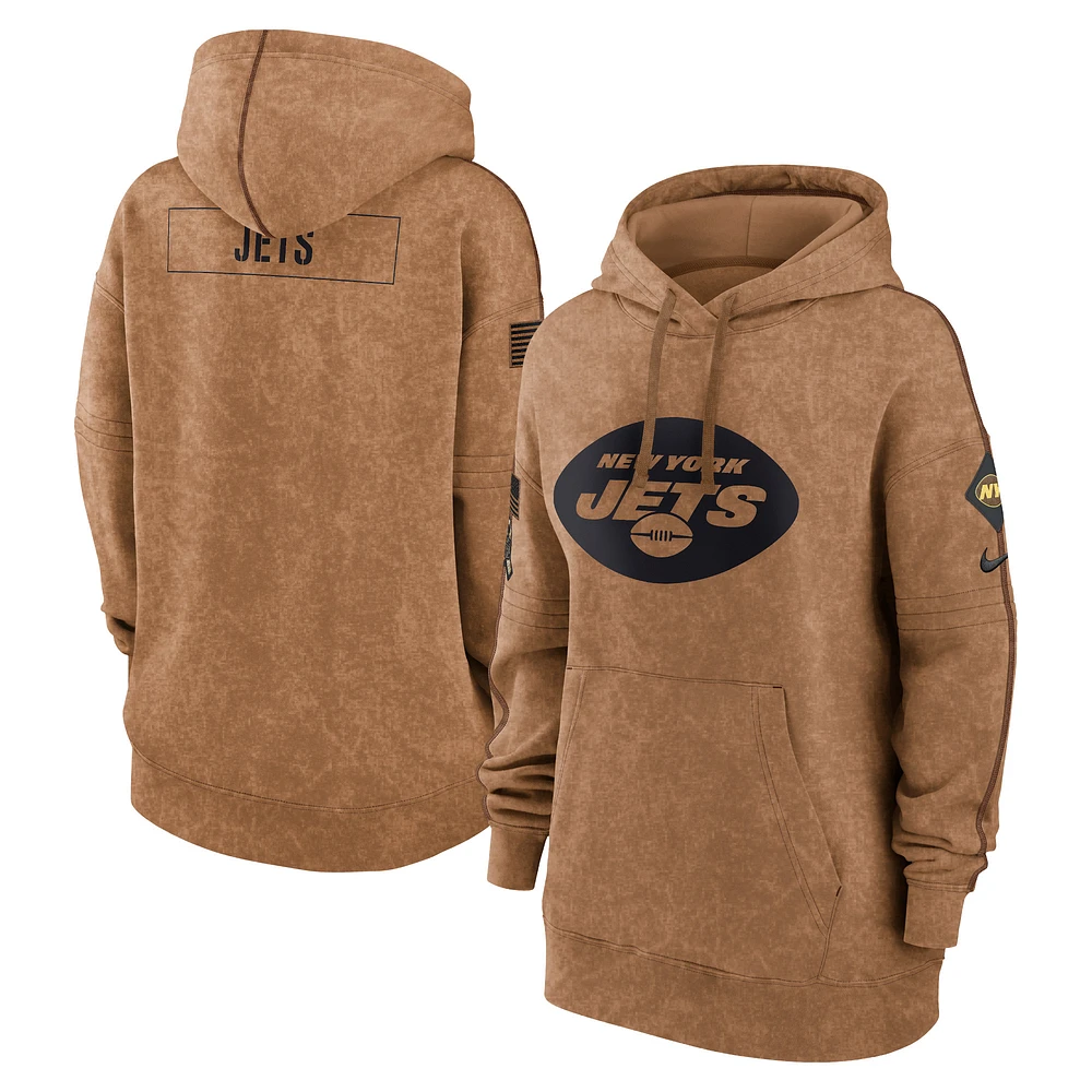 Men's Nike  Brown New York Jets Salute To Service Pullover Hoodie