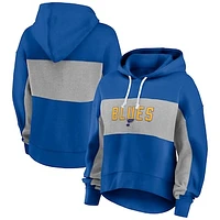 Women's Fanatics Blue St. Louis Blues Filled Stat Sheet Pullover Hoodie