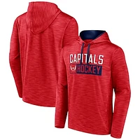 Men's Fanatics Heather Red Washington Capitals Close Shave Pullover Hoodie