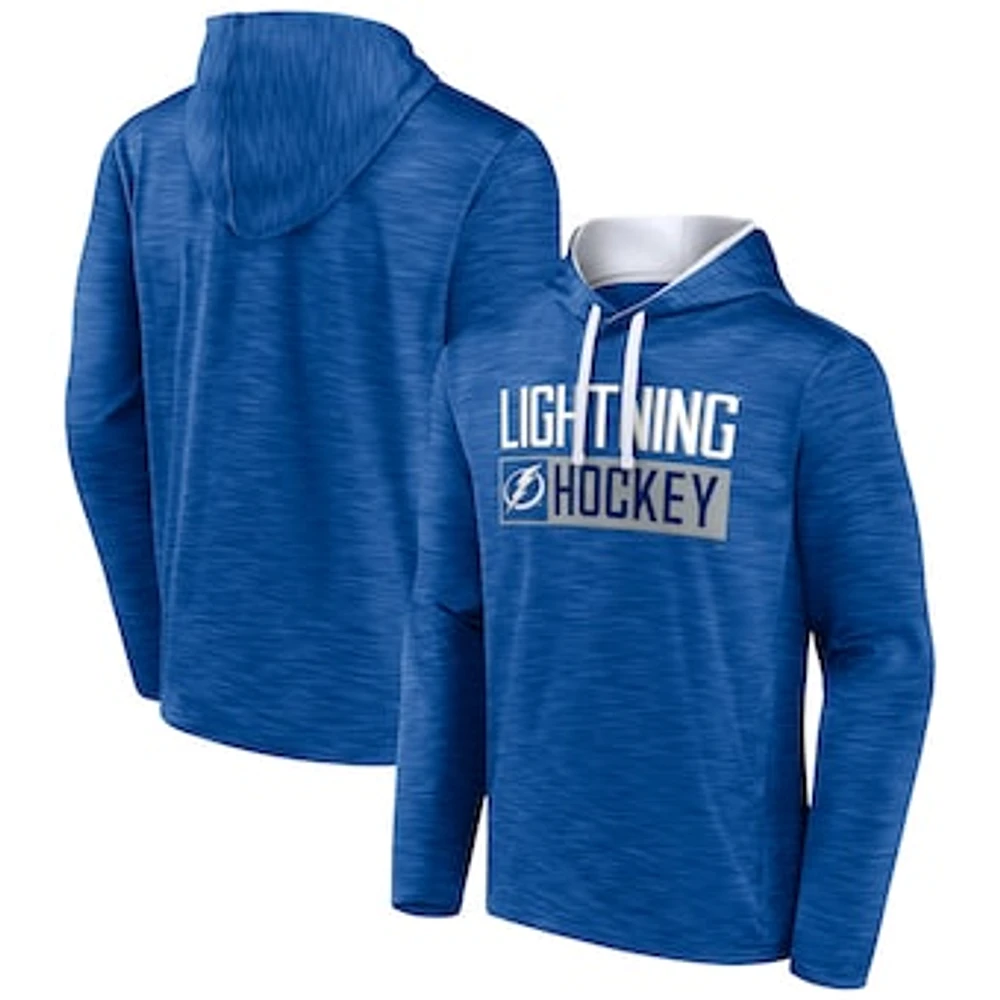 Men's Fanatics Heather Blue Tampa Bay Lightning Close Shave Pullover Hoodie