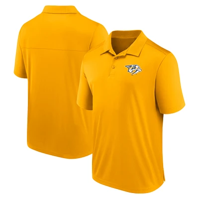 Men's Fanatics  Gold Nashville Predators Left Side Block Polo