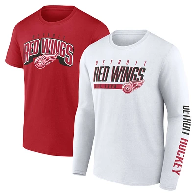 Men's Fanatics White/Red Detroit Red Wings Bottle Rocket T-Shirt Combo Pack