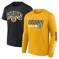 Men's Fanatics Gold/Black Boston Bruins Bottle Rocket T-Shirt Combo Pack