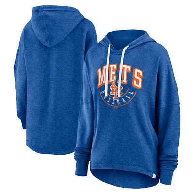 Women's Fanatics Heather Royal New York Mets Luxe Pullover Hoodie