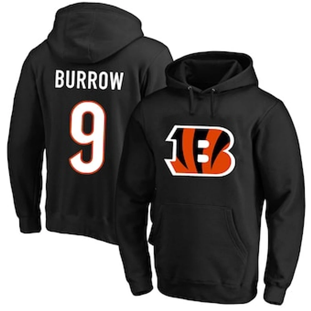 Men's Fanatics Joe Burrow Black Cincinnati Bengals Big & Tall Fleece Name Number Pullover Hoodie