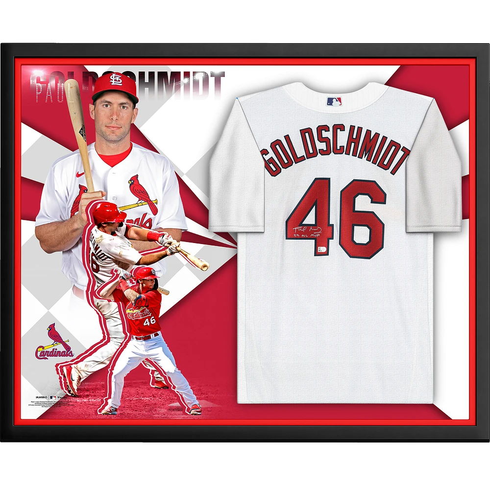 Paul Goldschmidt St. Louis Cardinals 2022 NL MVP Autographed Framed White Nike Authentic Jersey Collage with ''22 NL MVP'' Inscription