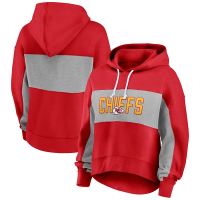 Women's Fanatics  Red Kansas City Chiefs Filled Stat Sheet Lighweight Modest Crop Hoodie