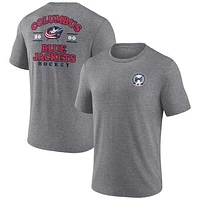 Men's Fanatics  Heather Gray Columbus Blue Jackets Winger Tri-Blend T-Shirt