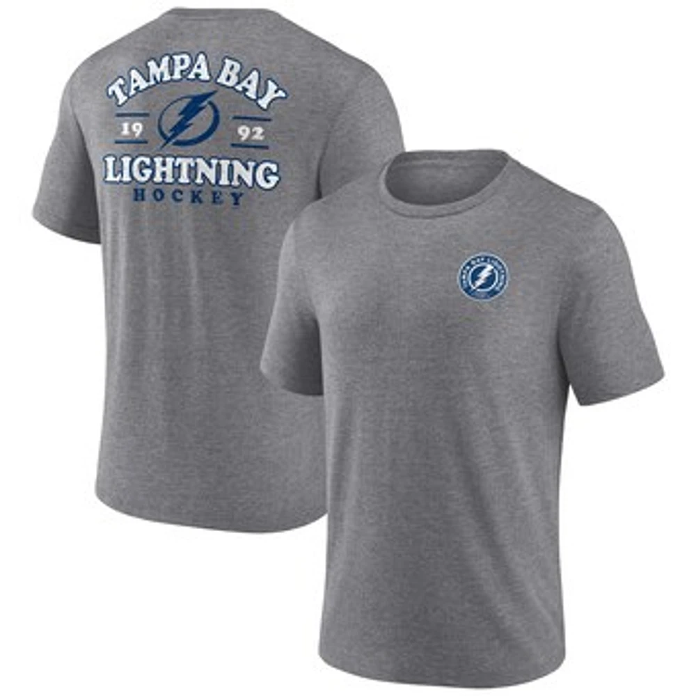 Men's Fanatics  Heather Gray Tampa Bay Lightning Winger Tri-Blend T-Shirt